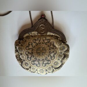 Victorian Vintage Embroidered Clutch Purse Handbag